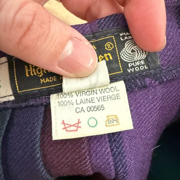 Vintage Highland Queen 100% Wool Purple Plaid Pleated Skirt Kilt Knee Length S - Picture 7 of 10